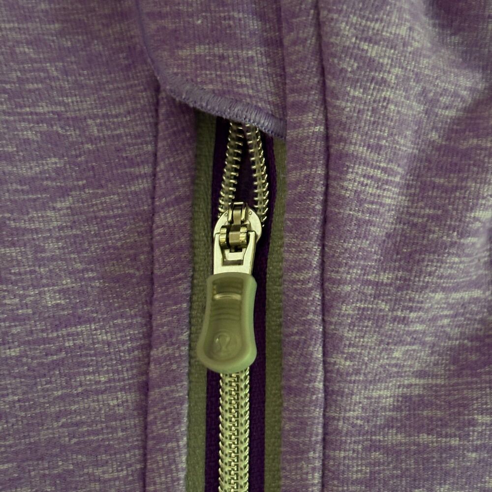 Lululemon Athletica Top Women's Purple Mesh Panels Thumbholes 1/4 Zip Activewear - Picture 3 of 10
